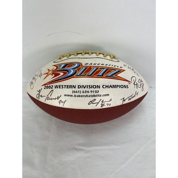 2002 ARENA FOOTBALL WESTERN DIVISION CHAMPION BAKERSFIELD BLITZ SIGNED BALL - Picture 2 of 4